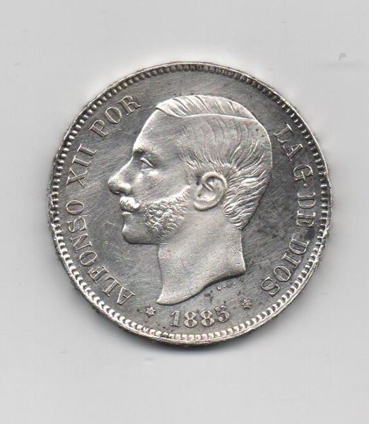 ALFONSO XII DEL AÑO 1885* 87 DE 5 PESETAS